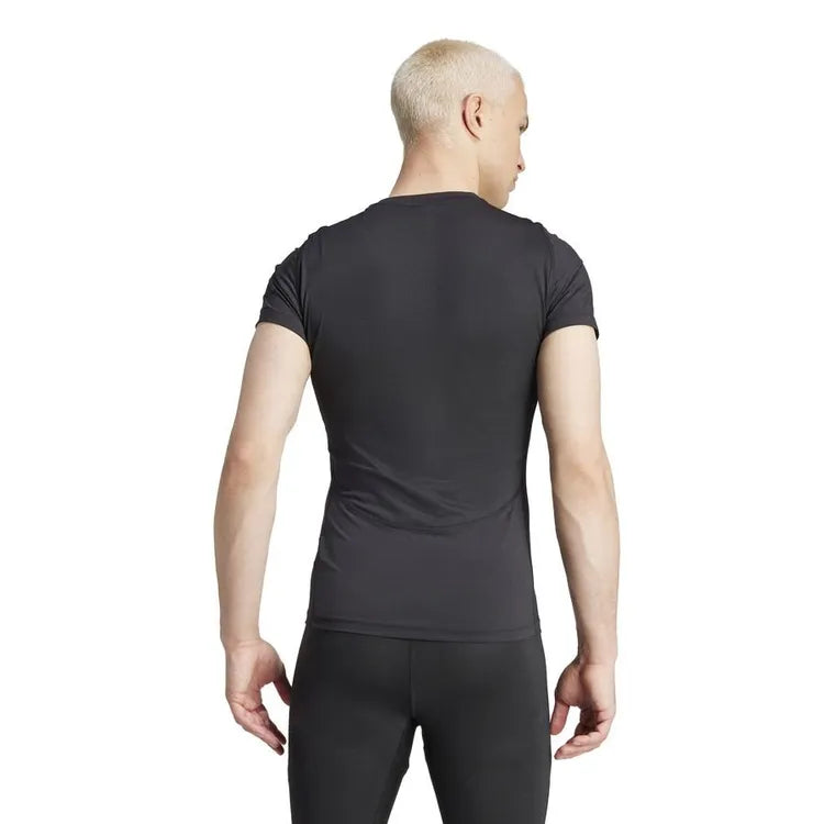 Tricou Compresie Adidas Techfit Bărbați Negru