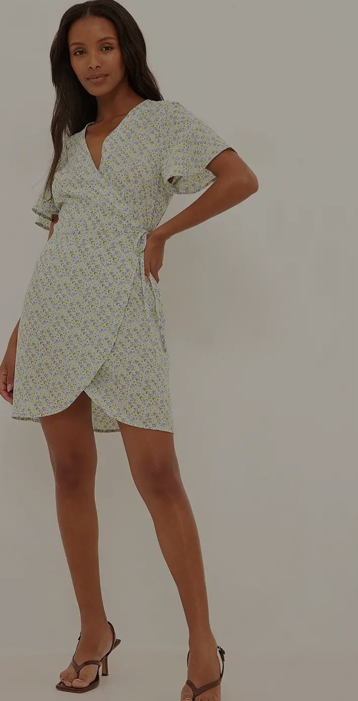 Rochie cu imprimeu floral, mini NA-KD pentru femei, multicoloră