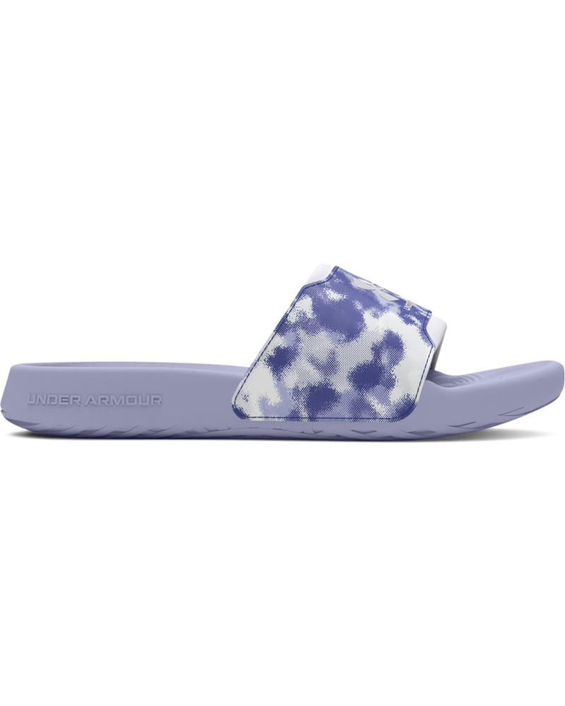 Papuci Under Armour Ansa Graphic Damă, Mov/Lila cu Imprimeu, Logo Alb