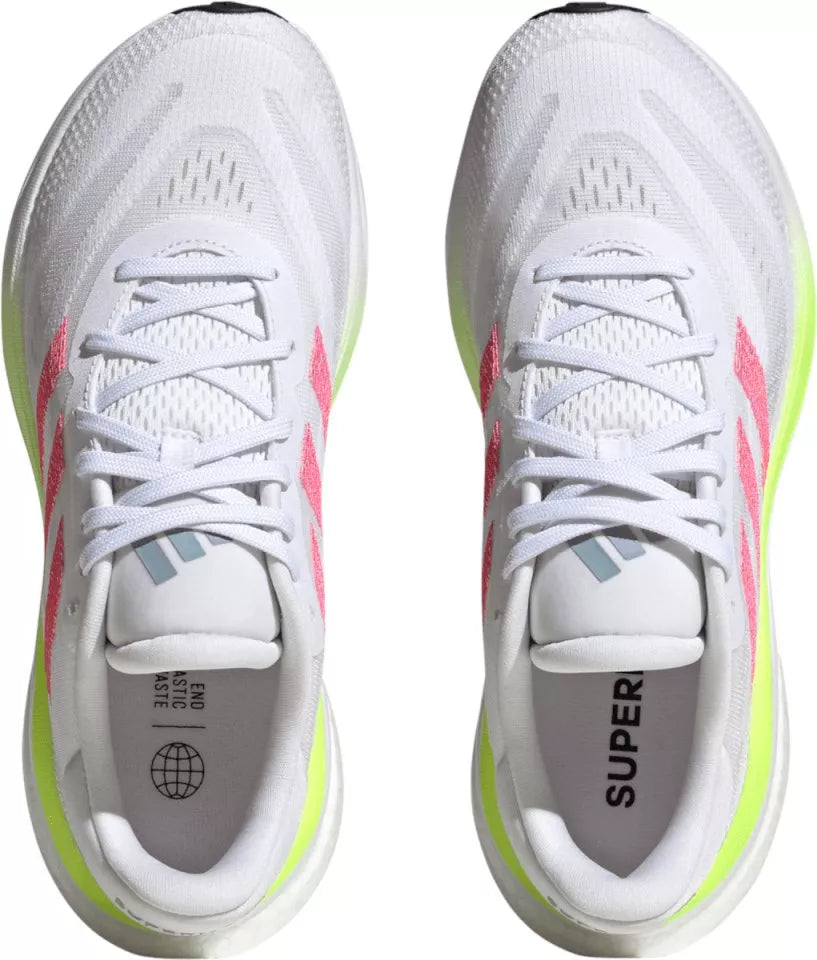 Adidas Supernova Prima – Pantofi Alergare Albi cu Roz și Verde Neon