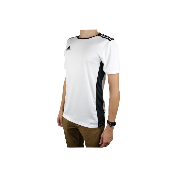 Tricou Sport Adidas Alb cu Inserții Negre