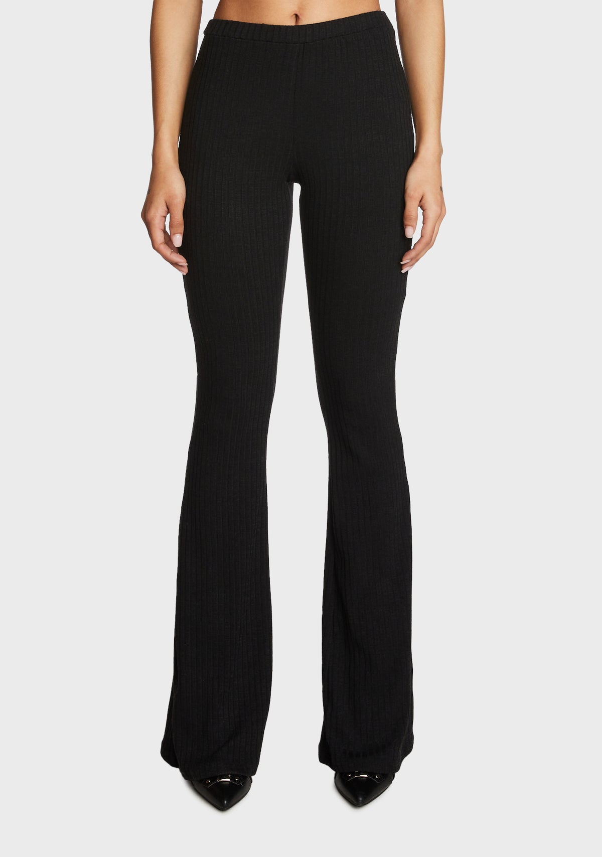 Pantaloni dekota ribbed flared Dekota Ribbed Edikted pentru femei