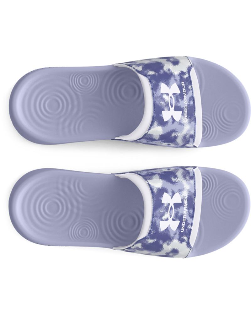 Papuci Under Armour Ansa Graphic Damă, Mov/Lila cu Imprimeu, Logo Alb