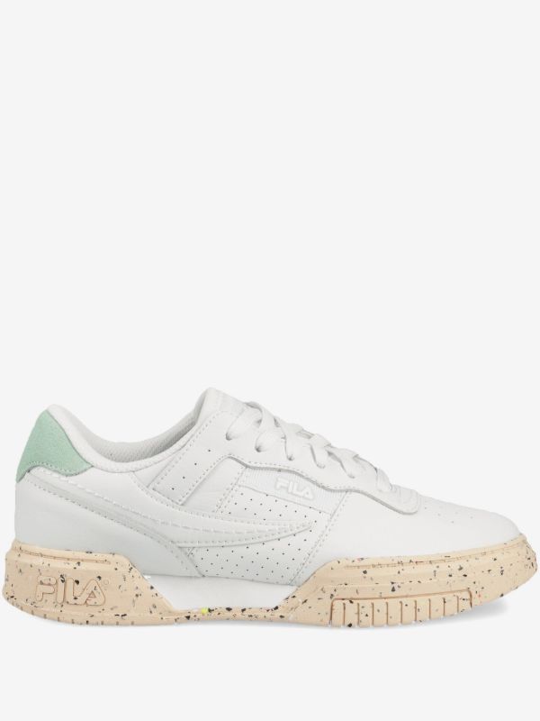 FILA Sneakers din Piele Naturală și Material Sintetic, Albi cu Verde Mentă