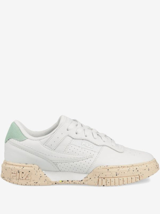 FILA Sneakers din Piele Naturală și Material Sintetic, Albi cu Verde Mentă