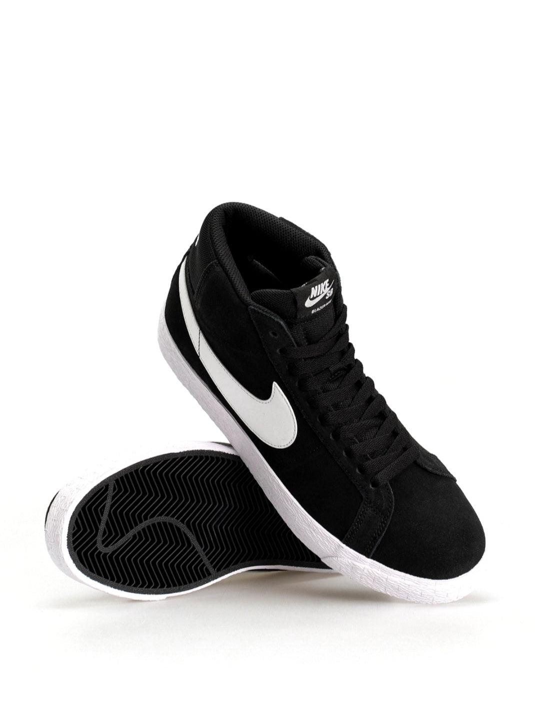 Nike SB Blazer Mid – Sneakers Unisex din Piele Întoarsă Negru/Alb
